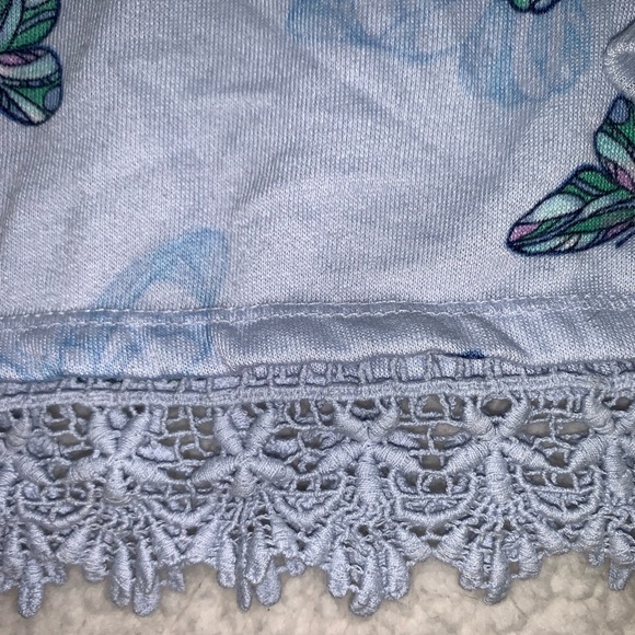 Justice Girls size 12 crew with lace light blue - Picture 2 of 2